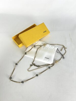 FENDI Logo Crystal Necklace