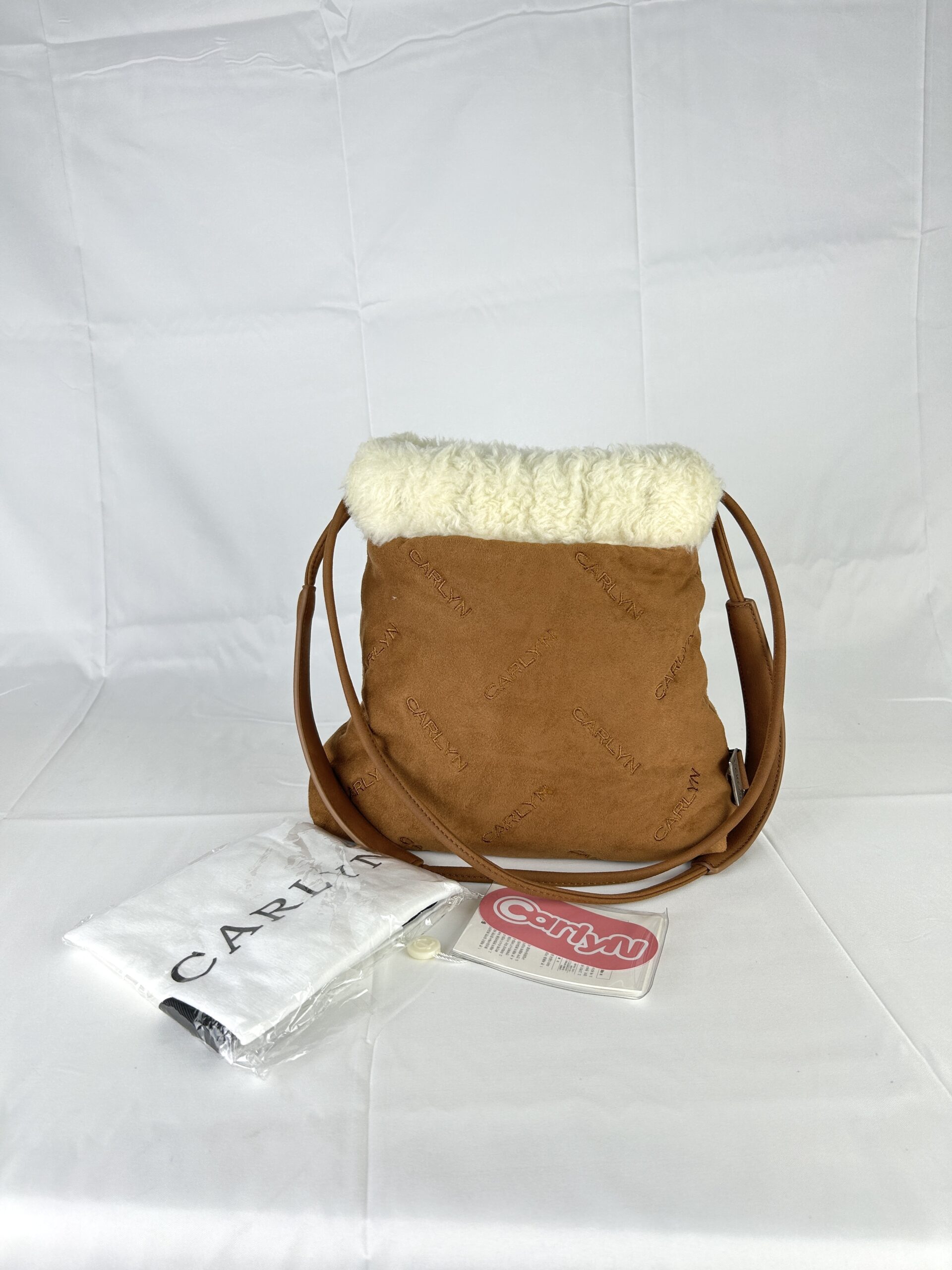CARLYN Shearling Twee Shoulder Bag