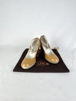 Tod’s Aspen Ankle Strap Heels Yellow