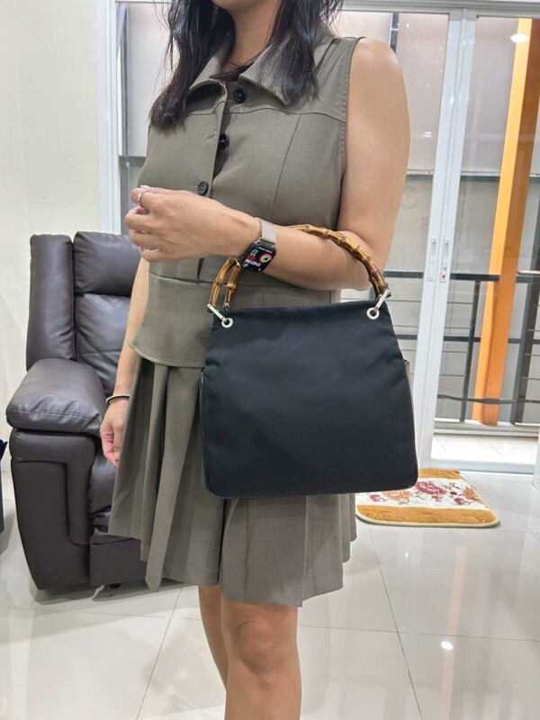 Gucci Bamboo Nylon Hand Bag - Image 2