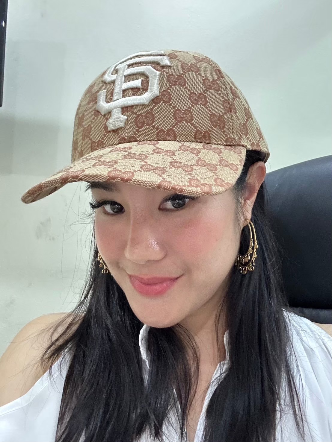 Gucci Unisex Beige Gg Canvas Sf Giants Baseball Hat Y2022 - Image 2