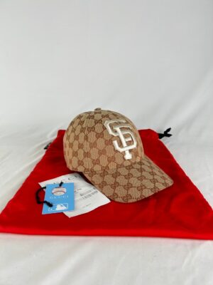 Gucci Unisex Beige Gg Canvas Sf Giants Baseball Hat Y2022