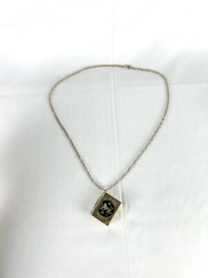 Chanel Metal CC Lion Book Locket Necklace