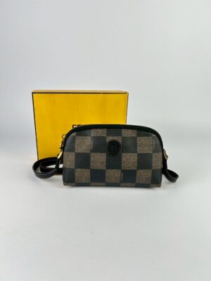Fendi FF Pequin Checkered Crossbody bag