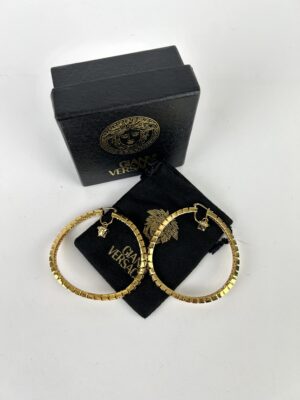 Versace Hoop Medusa Logo Earrings