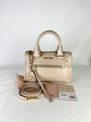 MIUMIU Vitello Shine Zip Tote bag Y2015