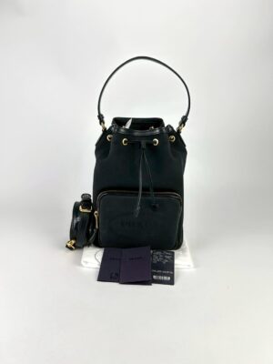 Prada  Logo Canvas Bucket Bag ฝังชิพ