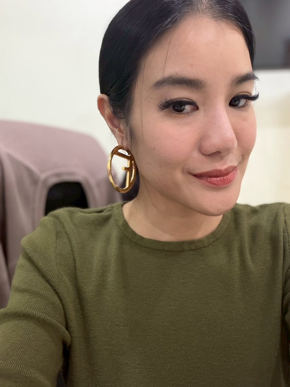 FENDI Metal FF Hoop Earrings - Image 2