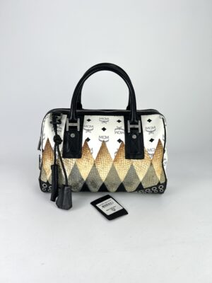 Mcm Boston Harlequin Diamond Bag