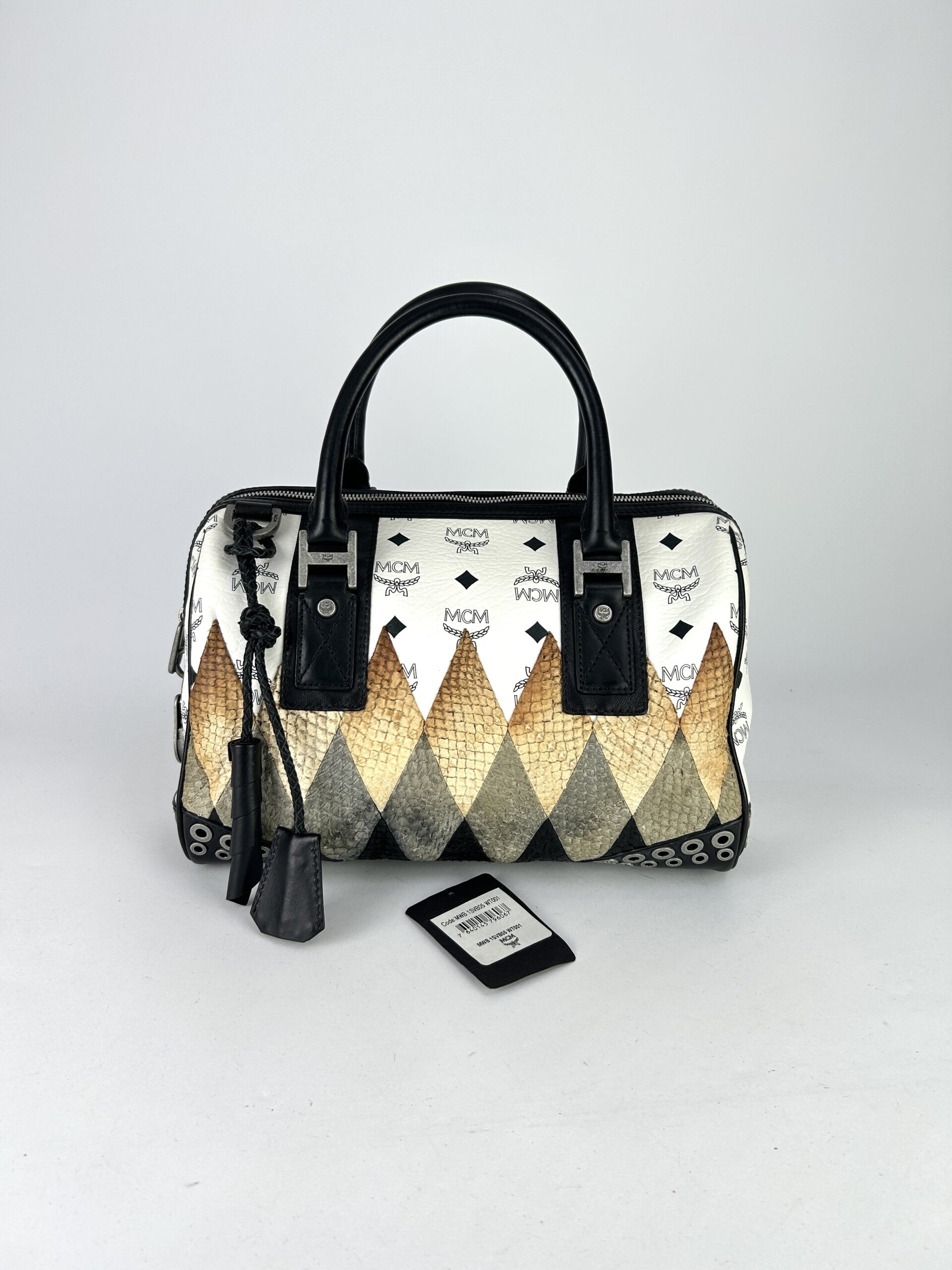 Mcm Boston Harlequin Diamond Bag