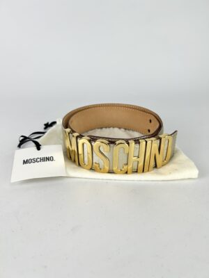 Moschino  Logo Lettering Leather Belt
