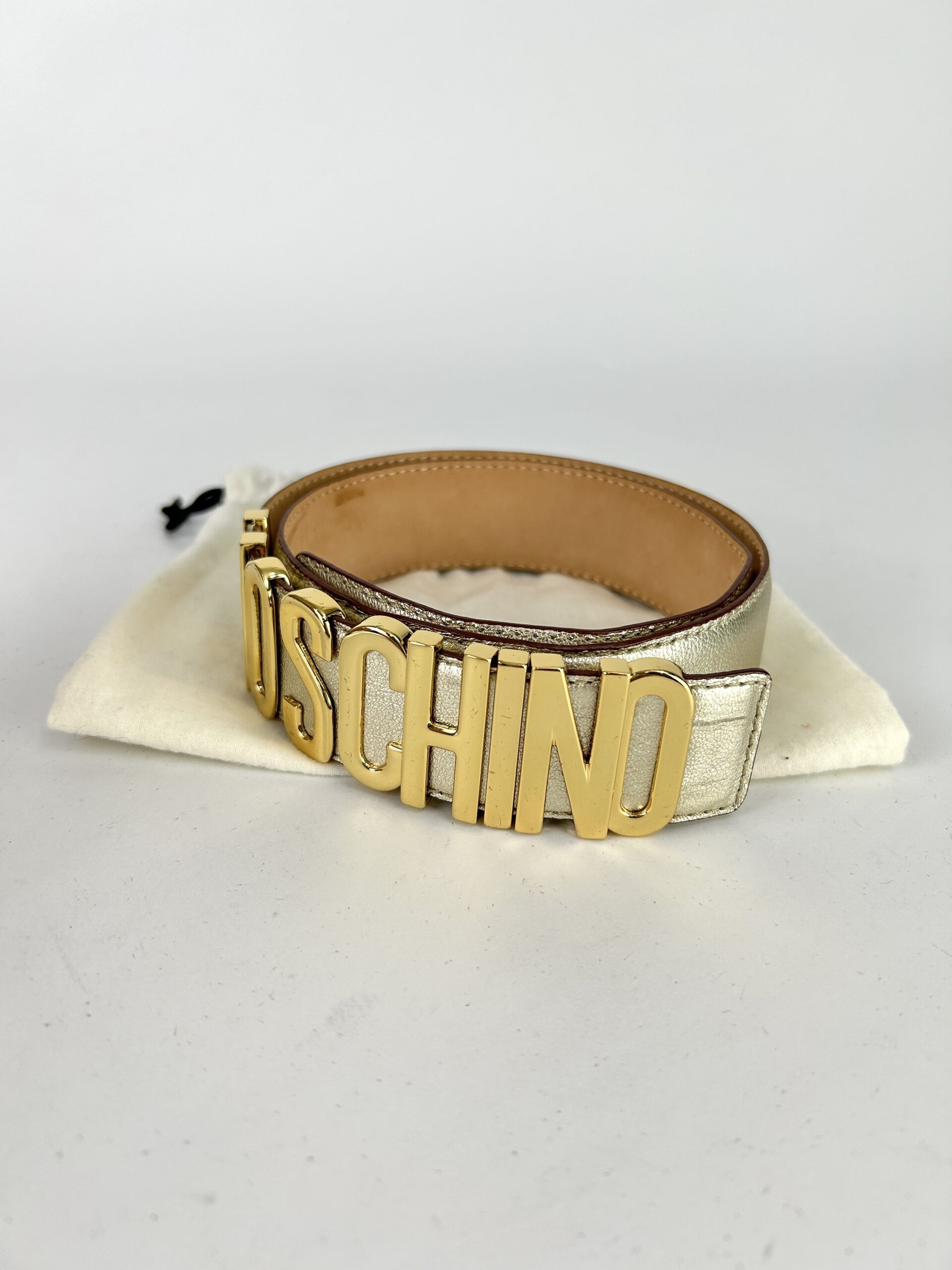 Moschino Logo Lettering Leather Belt - Image 3