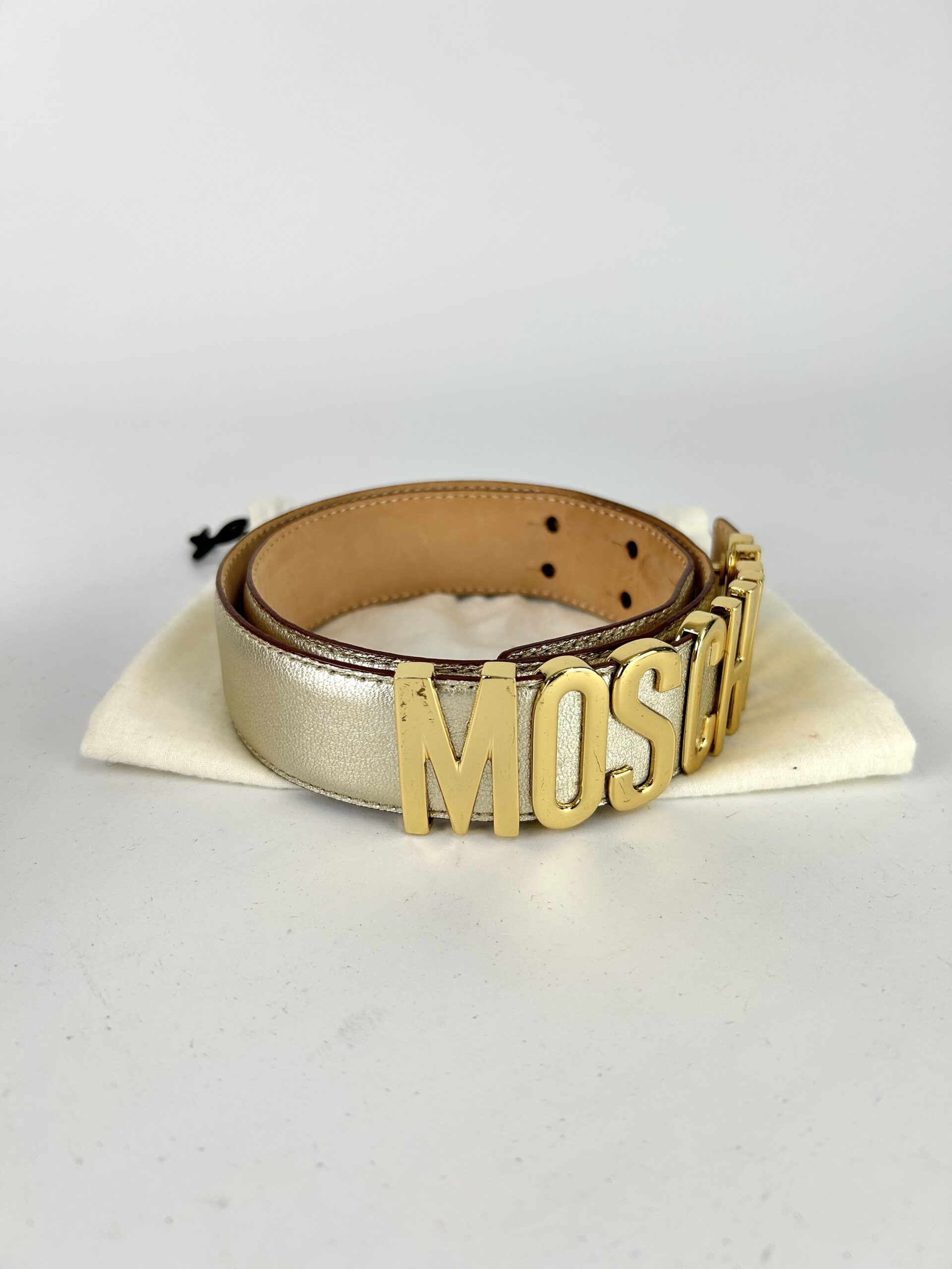 Moschino Logo Lettering Leather Belt - Image 2