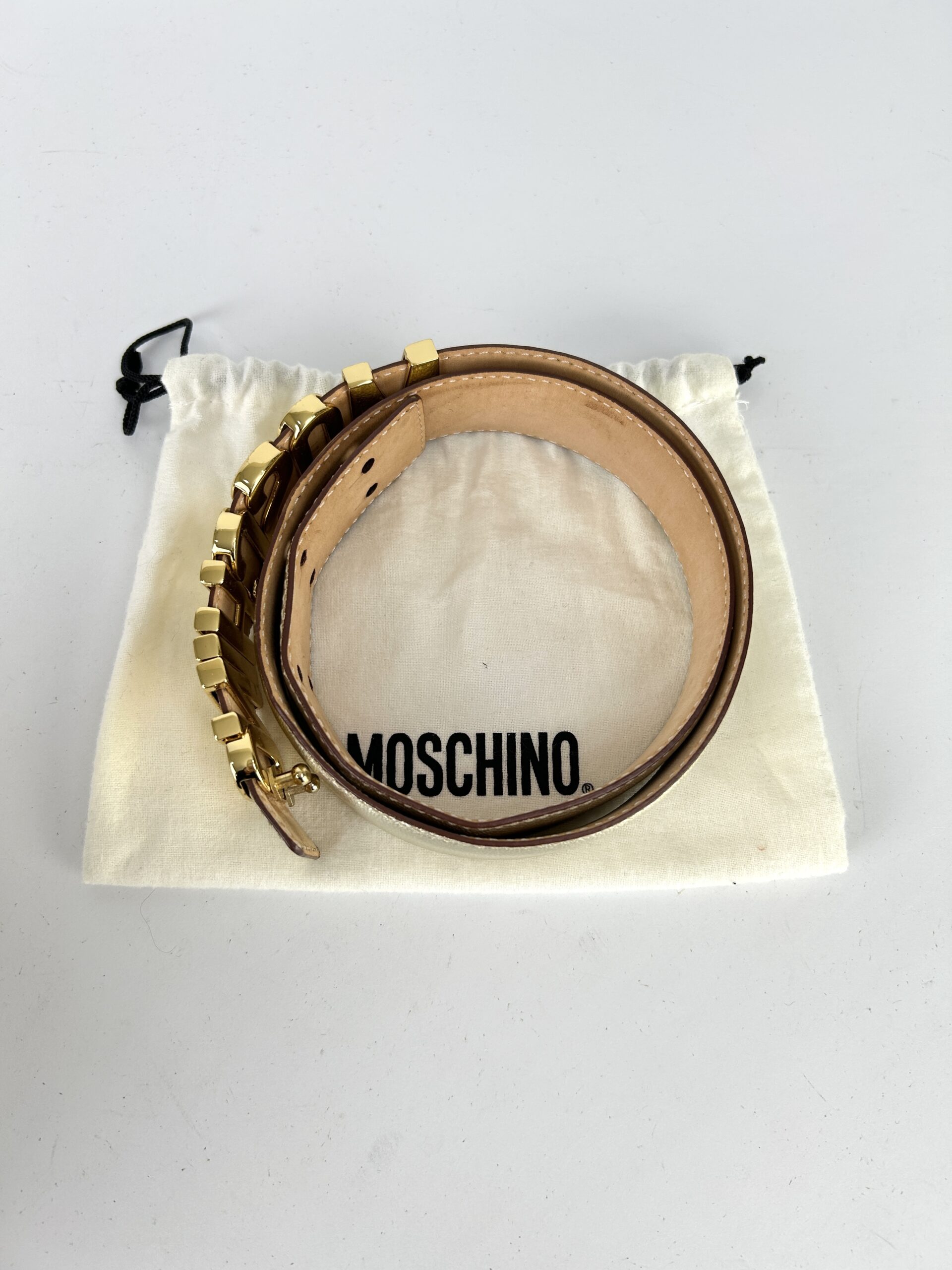 Moschino Logo Lettering Leather Belt - Image 4