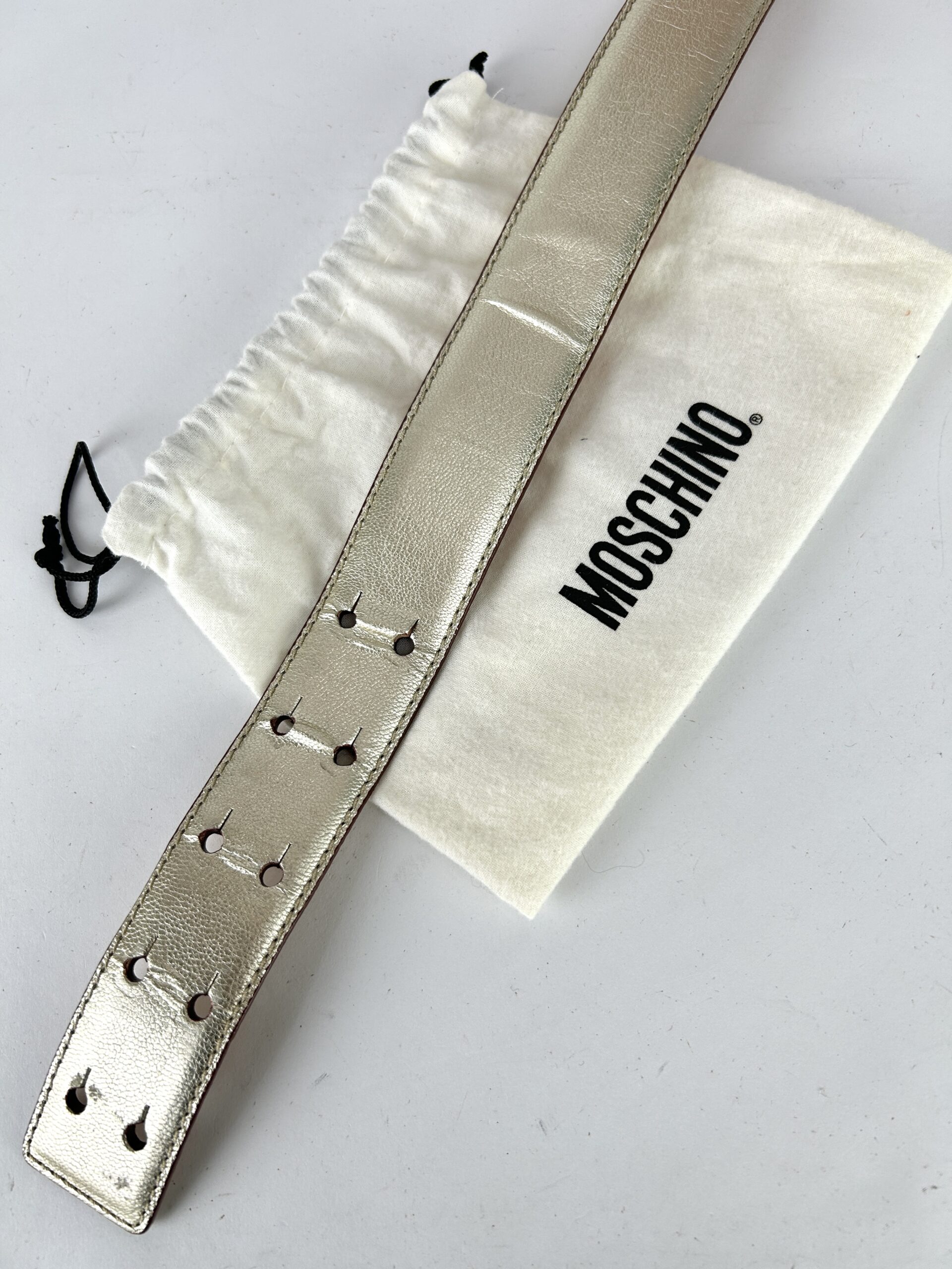 Moschino Logo Lettering Leather Belt - Image 5