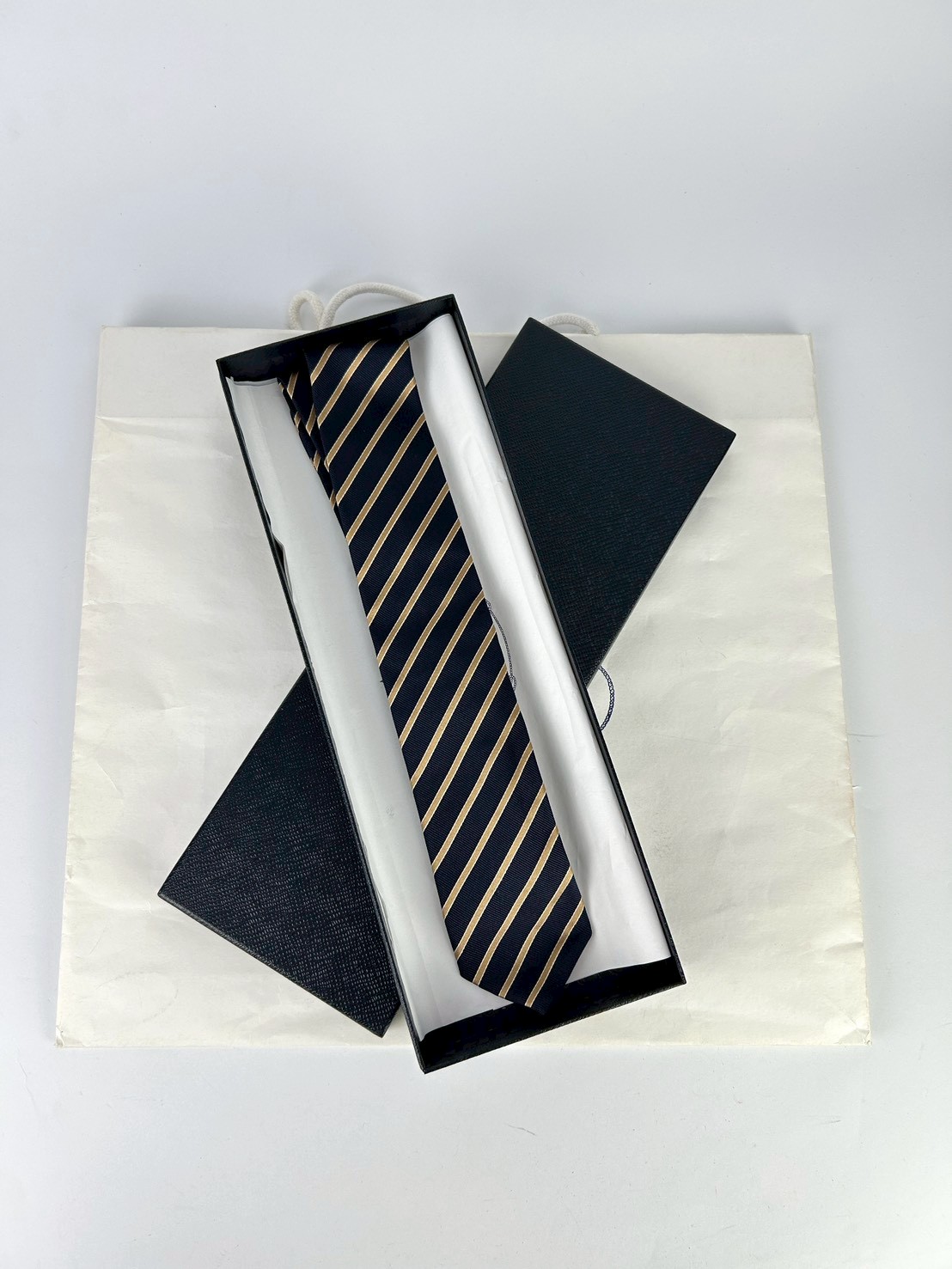 Prada Diagonal Striped Silk Tie