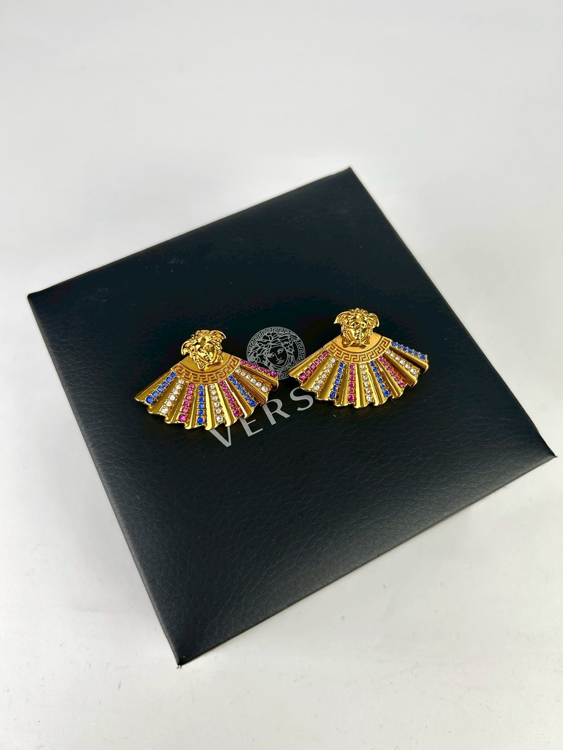 Versace Medusa Fan Crystal Earrings Y2023 - Image 3