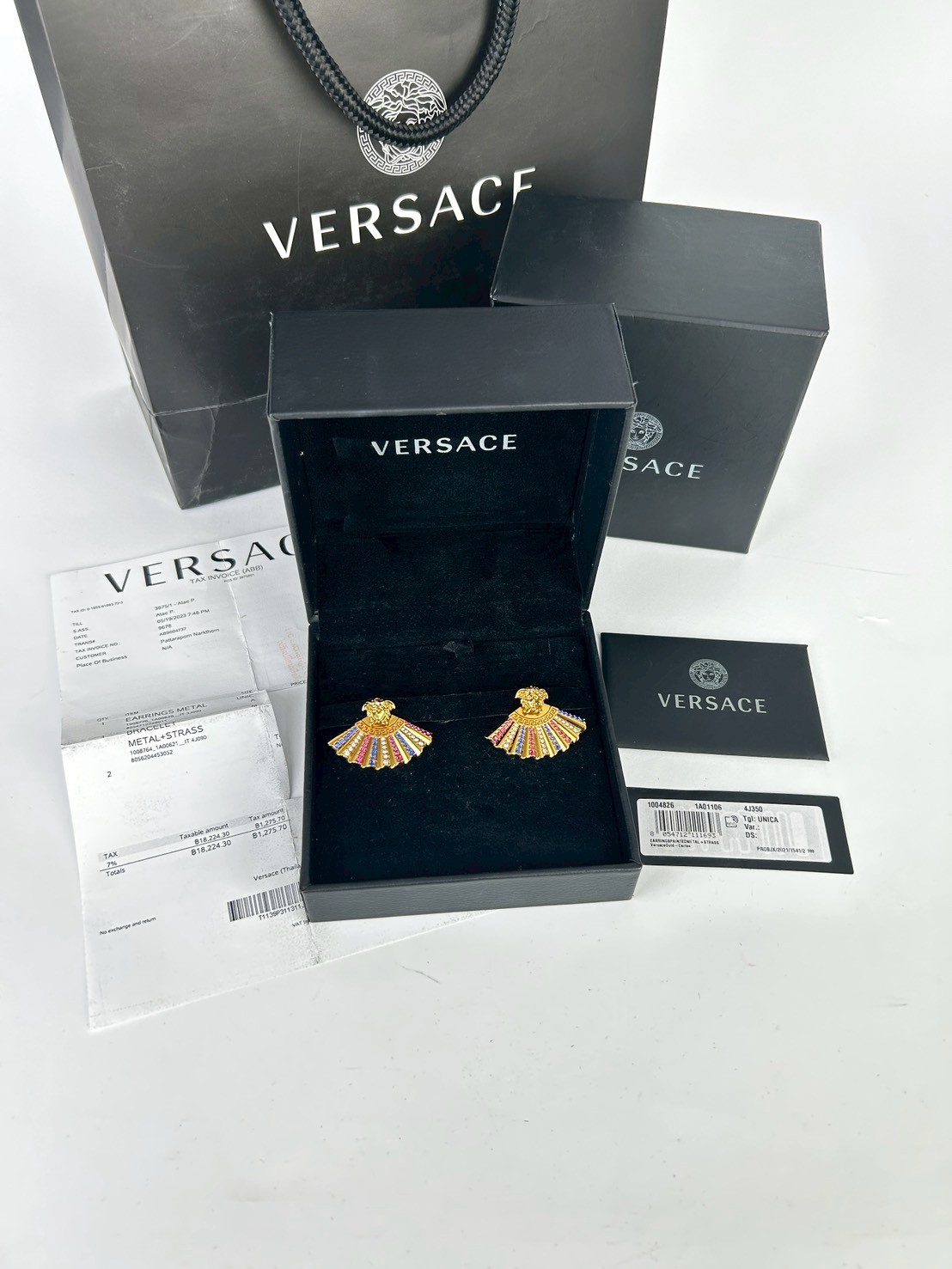 Versace Medusa Fan Crystal Earrings Y2023