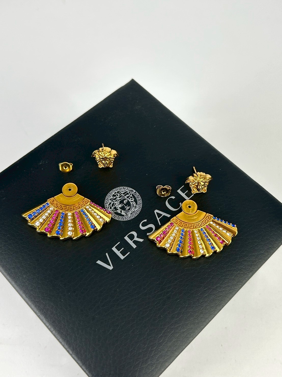 Versace Medusa Fan Crystal Earrings Y2023 - Image 4