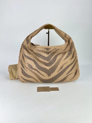 Bottega Zebra/Tiger Print Hobo Intrecciato Bag Y2008