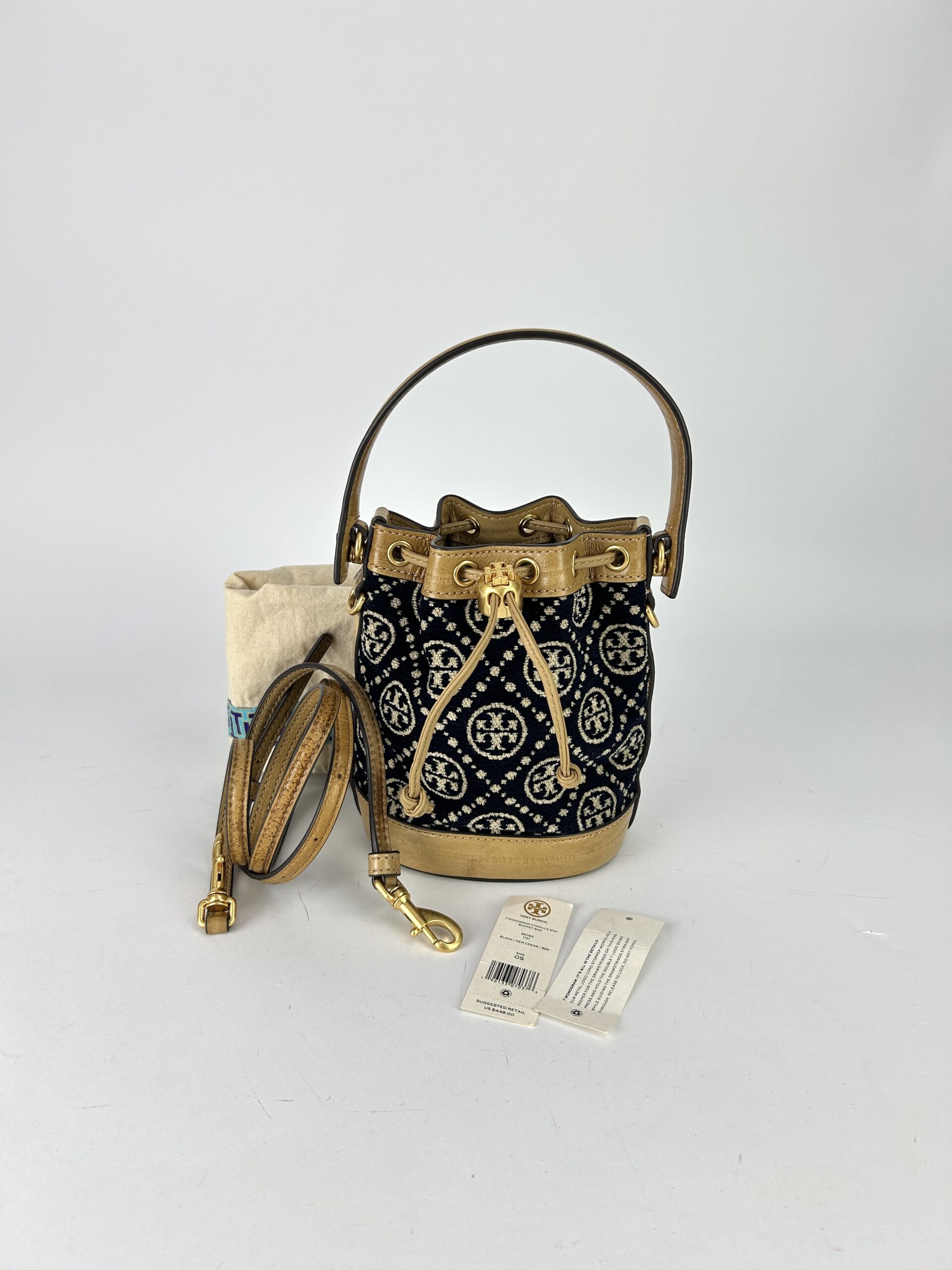 ToryBurch T Monogram Mini Bucket bag