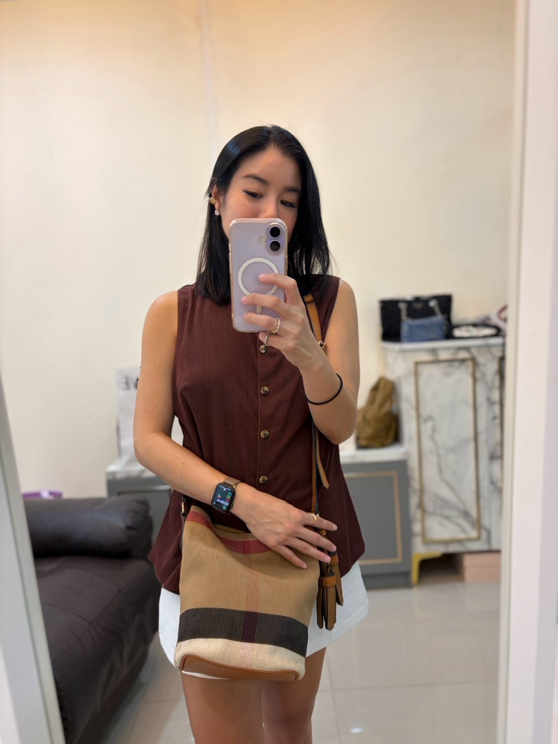 Burberry Ashby Canvas Check Bucket bag - Image 2