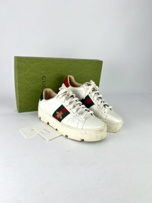 Gucci Ace Bee Embroidered Platform Sneaker