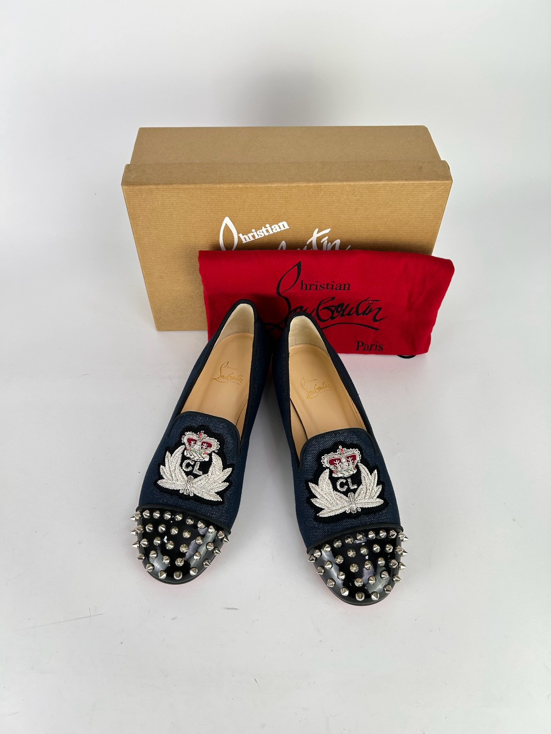 Christian Louboutin Spiked Toe Flat Loafers