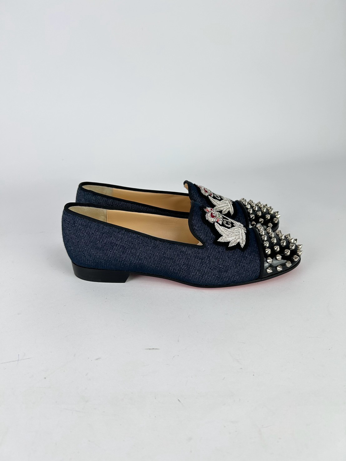 Christian Louboutin Spiked Toe Flat Loafers - Image 4