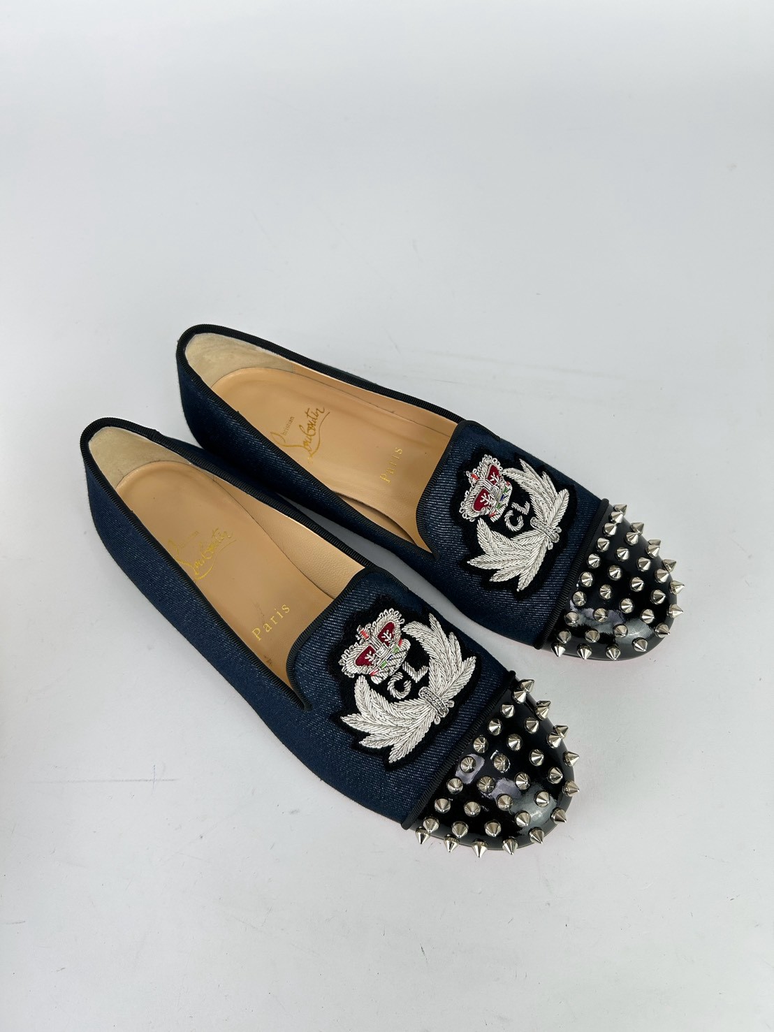 Christian Louboutin Spiked Toe Flat Loafers - Image 2