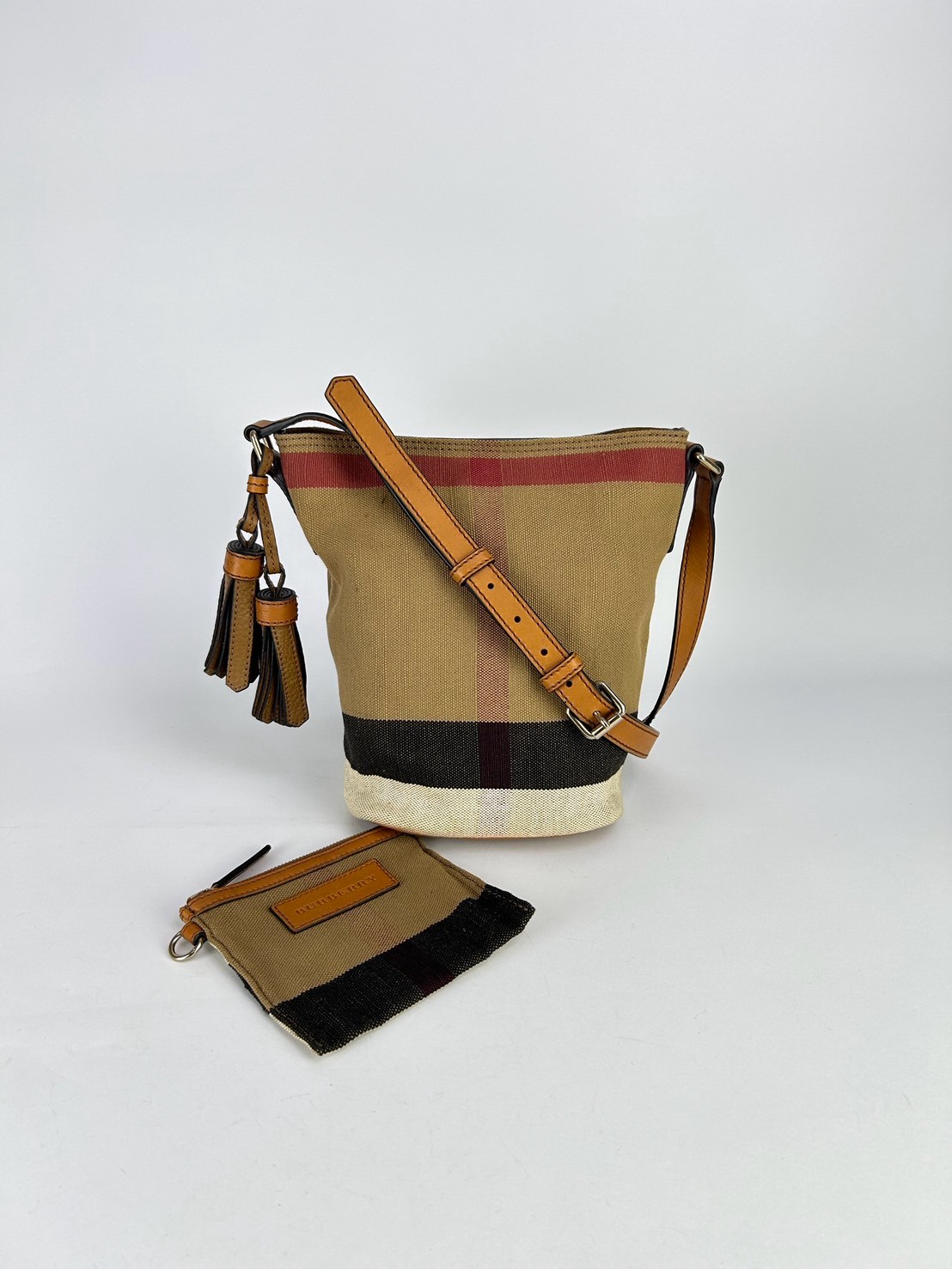 Burberry Ashby Canvas Check Bucket bag