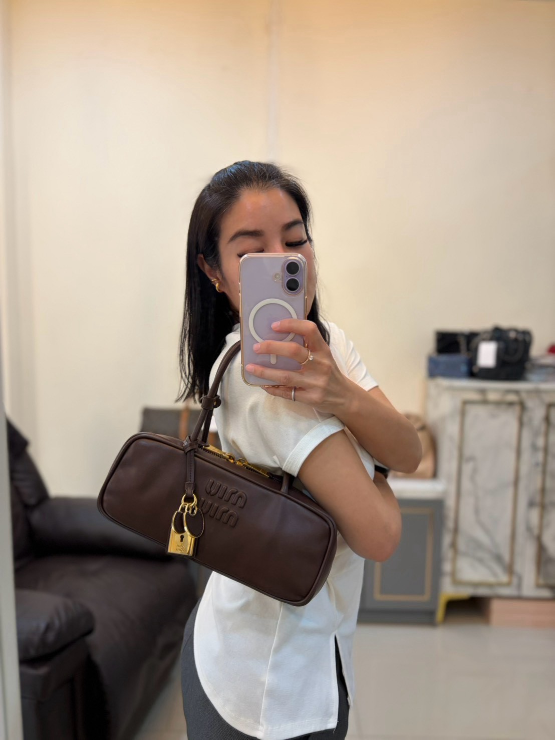 Miumiu Beau Leather Top Handle bag Y2020 - Image 2