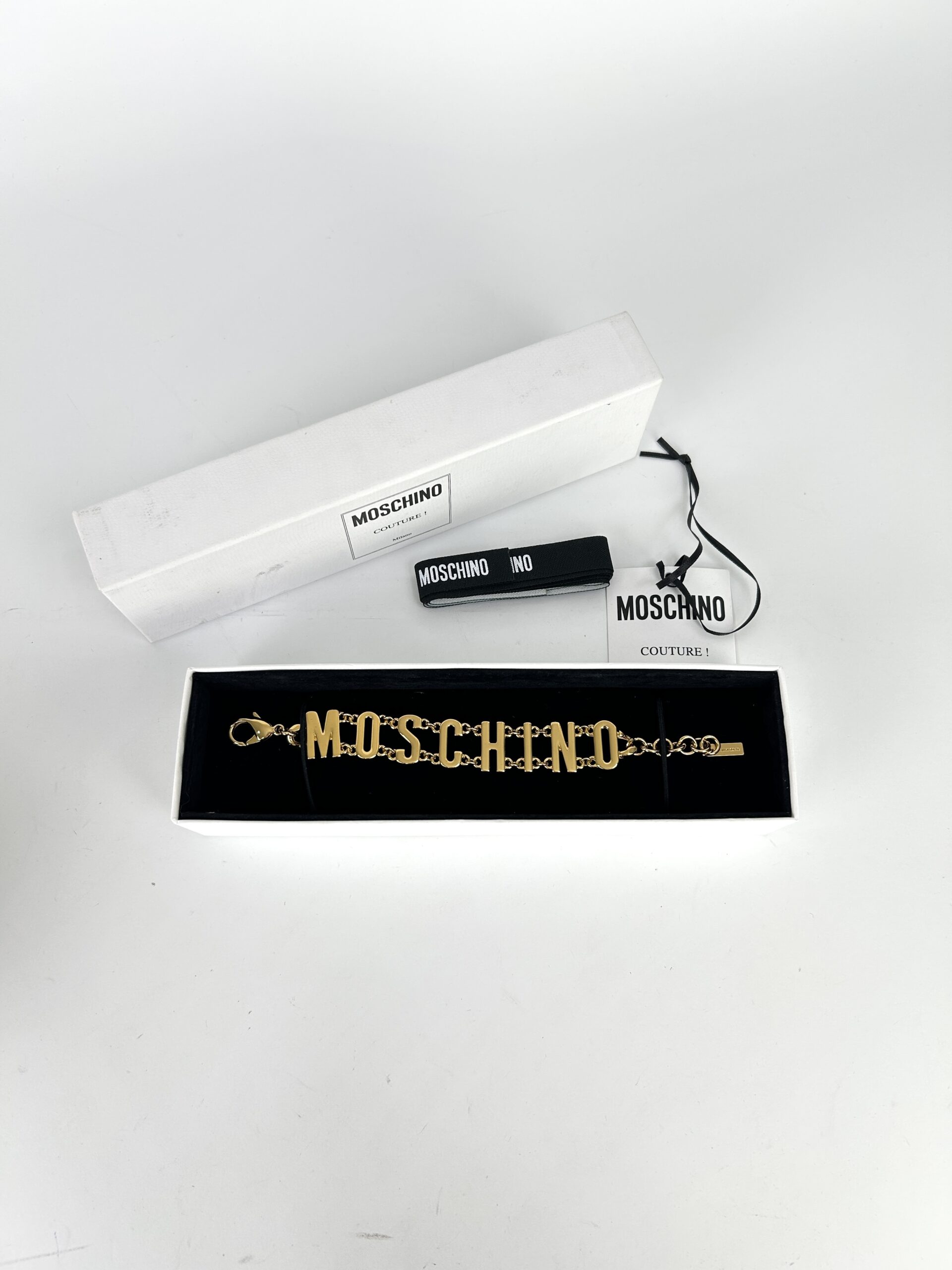 Moschino Logo Lettering Chain Bracelet