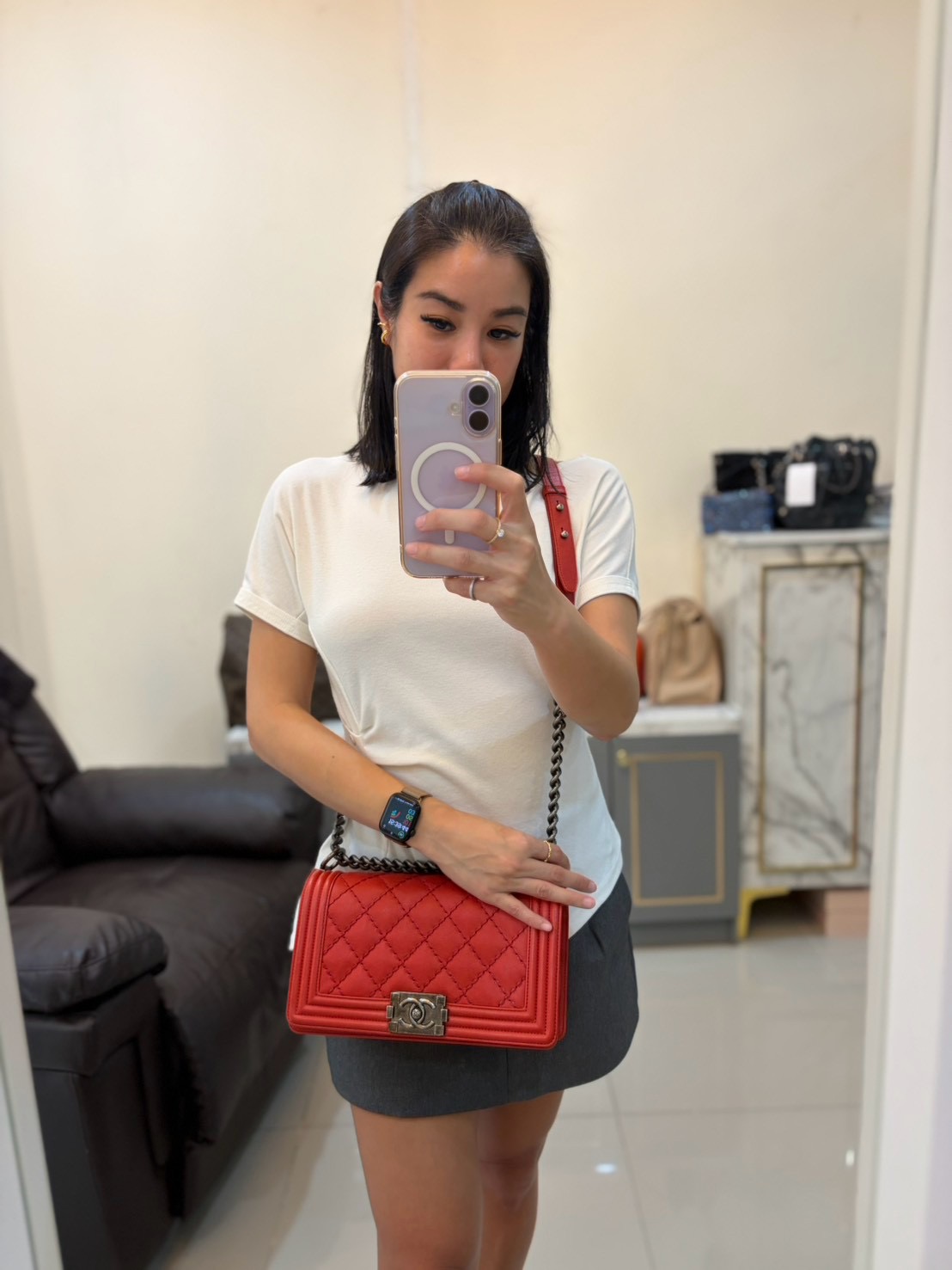 Chanel Quilted Boy 10 Flap bag holo21 - Image 2