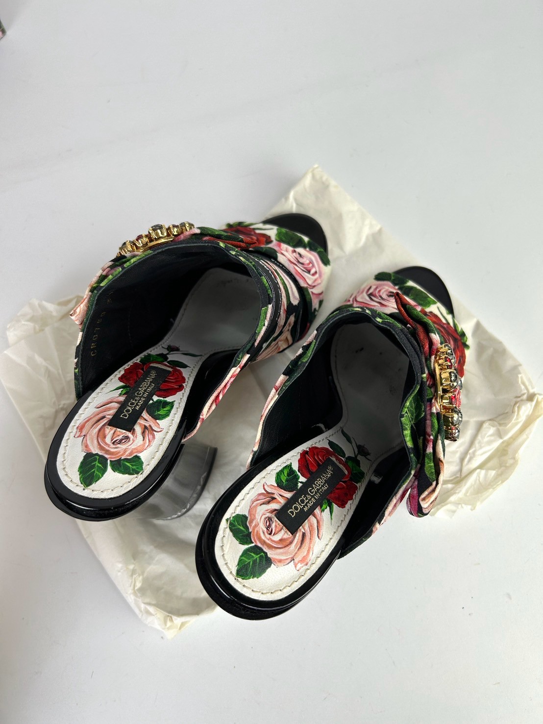 Dolce&Gabbana Crystal Embellished Block Heel Mules - Image 4