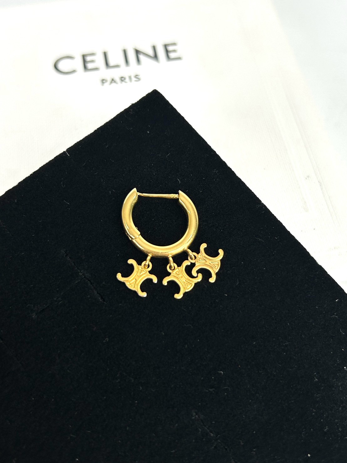 Celine Triomphe Hoop Earrings Y2022 - Image 4