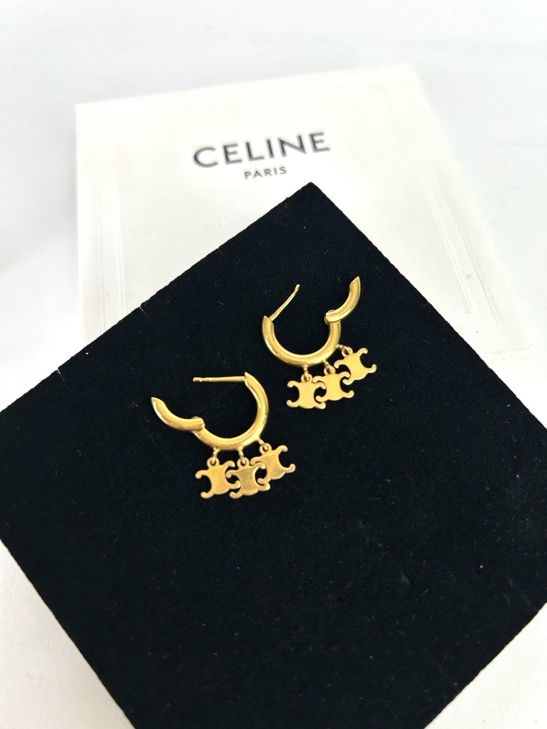 Celine Triomphe Hoop Earrings Y2022 - Image 5