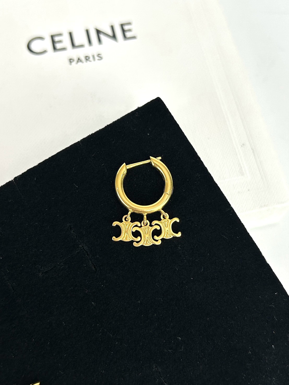 Celine Triomphe Hoop Earrings Y2022 - Image 3