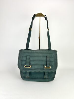 YSL  Messenger leather Paint crocodile
